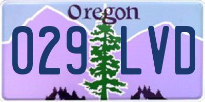 OR license plate 029LVD