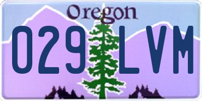 OR license plate 029LVM