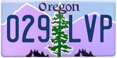 OR license plate 029LVP