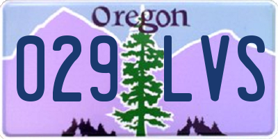 OR license plate 029LVS
