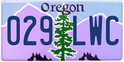 OR license plate 029LWC