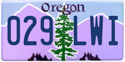 OR license plate 029LWI