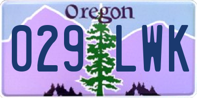 OR license plate 029LWK