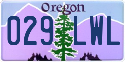 OR license plate 029LWL