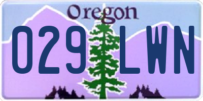 OR license plate 029LWN