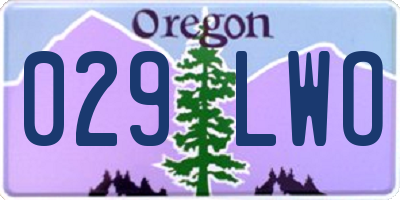 OR license plate 029LWO