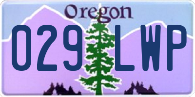 OR license plate 029LWP