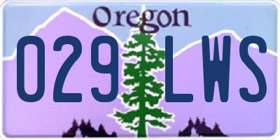 OR license plate 029LWS