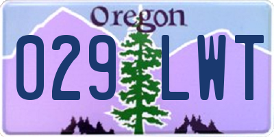 OR license plate 029LWT