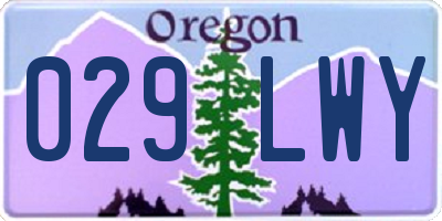 OR license plate 029LWY