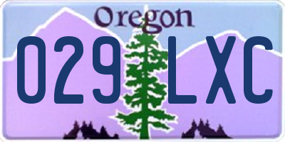 OR license plate 029LXC