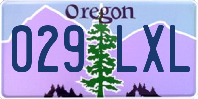 OR license plate 029LXL