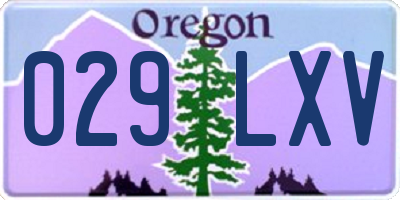 OR license plate 029LXV