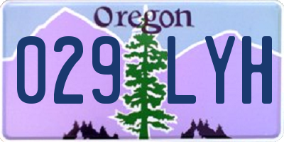 OR license plate 029LYH