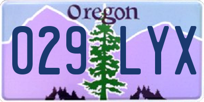 OR license plate 029LYX