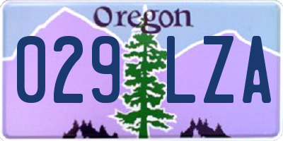 OR license plate 029LZA