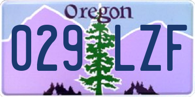 OR license plate 029LZF