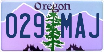 OR license plate 029MAJ