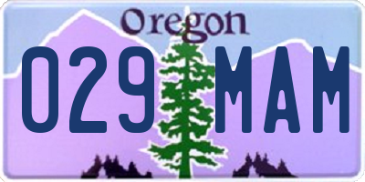 OR license plate 029MAM