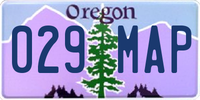 OR license plate 029MAP