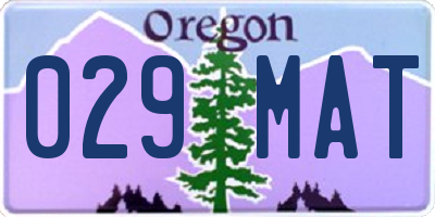 OR license plate 029MAT