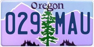 OR license plate 029MAU