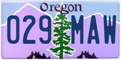 OR license plate 029MAW