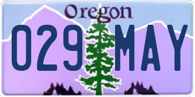 OR license plate 029MAY