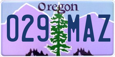 OR license plate 029MAZ