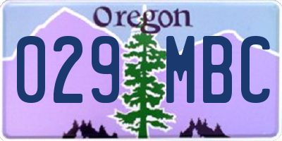 OR license plate 029MBC
