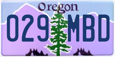 OR license plate 029MBD