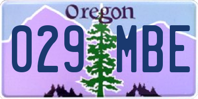 OR license plate 029MBE