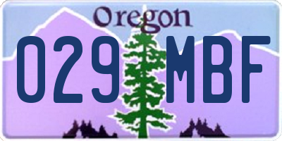 OR license plate 029MBF