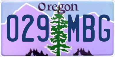 OR license plate 029MBG
