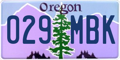OR license plate 029MBK