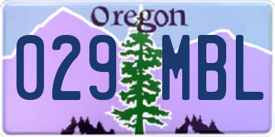 OR license plate 029MBL
