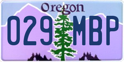 OR license plate 029MBP