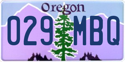 OR license plate 029MBQ