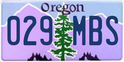 OR license plate 029MBS