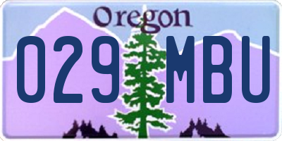OR license plate 029MBU