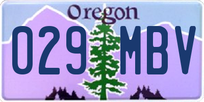 OR license plate 029MBV