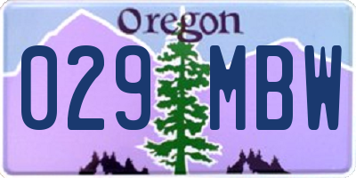 OR license plate 029MBW