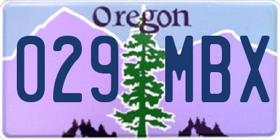OR license plate 029MBX
