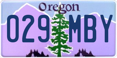 OR license plate 029MBY