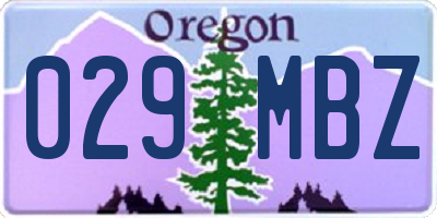 OR license plate 029MBZ