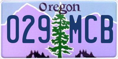 OR license plate 029MCB