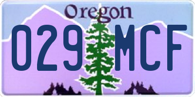 OR license plate 029MCF