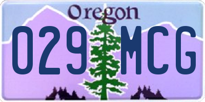 OR license plate 029MCG