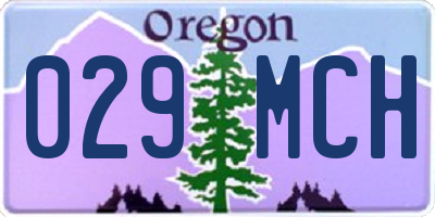 OR license plate 029MCH