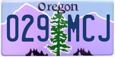 OR license plate 029MCJ